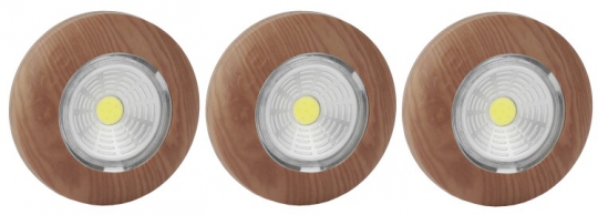 Светильник пушлайт (подсветка) 1хLED (COB) 3xAAA SB-506 Аврора дерево (3 шт. в коробке) | Б0031045 | ЭРА