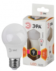 Лампа светодиодная LED 9Вт 827 Е27 220В 2700К LED А60 груша | Б0032246 | ЭРА