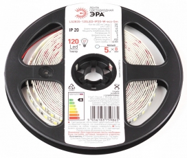 Лента светодиодная 120 диодов IP20 белый цвет LS2835-120LED-IP20-W-eco-5m | Б0035595 | ЭРА