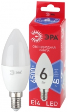 Лампа светодиодная ЭКО LED B35-6W-865-E14 R (диод, свеча, 6Вт, хол, E14) | Б0045339 | ЭРА