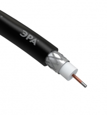 ЭРА Кабель коаксиальный RG-6U, 75 Ом, CCS/(оплётка Al 64%), PE, цвет чёрный, бухта 100 м, SIMPLE | Б0044601 | ЭРА