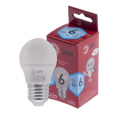 Лампа светодиодная RED LINE LED P45-6W-840-E27 R E27 / Е27 6Вт шар нейтральный белый свет | Б0049644 | ЭРА