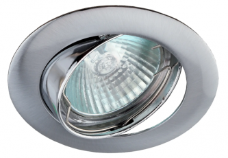 Светильник встраиваемый литой под лампу KL1A SN/1 поворотный MR16, 12V/220V, 50W сатин никель | Б0049566 | ЭРА