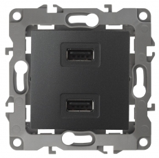 Устройство зарядное USB 12-4110-05 , 5В-2100мА, антрацит (6/60/1920) |Б0027495 | ЭРА