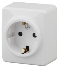 Розетка 11-2204-01 2P+E Schuko со шторками, 16АХ-250В, ОУ, Эксперт, белый (16/160/3200) |Б0020688 | ЭРА