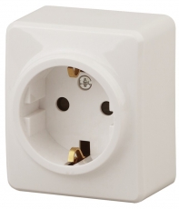 Розетка 11-2204-02 2P+E Schuko со шторками, 16АХ-250В, ОУ, Эксперт, сл.кость (16/160/3200) |Б0020689 | ЭРА