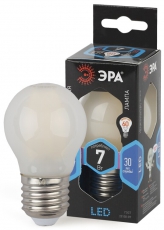 Лампа светодиодная F-LED P45-7W-840-E27 frost (филамент, шар мат., 7Вт, нейтр, E27) | Б0027959 | ЭРА
