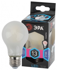 Лампа светодиодная F-LED A60-13W-840-E27 frost (филамент, груша мат., 13Вт, нейтр, Е27) | Б0044092 | ЭРА