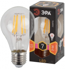 Лампа светодиодная F-LED A60-7W-827-E27 (филамент, груша, 7Вт, тепл, Е27) | Б0043432 | ЭРА