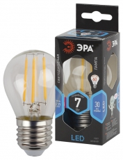Лампа светодиодная F-LED P45-7W-840-E27 Лампы СВЕТОДИОДНЫЕ F-LED ЭРА (филамент, шар, 7Вт, нейтр, E27) | Б0027949 | ЭРА