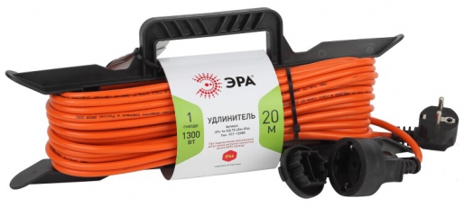 Удлинитель силовой ЭРА UFx-1e-3x0.75-20m-IP44 на рамке c/з 1 гн 20м ПВС 3x0.75 | Б0046826 | ЭРА