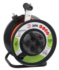 Удлинитель силовой ЭРА RMx-4es-3x1.5-40m-IP44 на м. катушке c/з 4 гн 40м ПВС 3х1.5 | Б0046851 | ЭРА