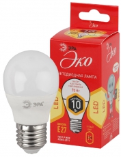 Лампа светодиодная RED LINE ECO LED P45-10W-827-E27 E27 / Е27 10Вт шар теплый белый свет | Б0032970 | ЭРА