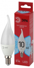 Лампа светодиодная LED BXS-10W-840-E14 R (диод, свеча на ветру, 10Вт, нейтр, E14) | Б0051849 | ЭРА