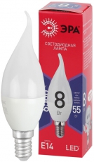 Лампа светодиодная RED LINE LED BXS-8W-865-E14 R E14 / Е14 8Вт свеча на ветру холодный дневной свет | Б0045345 | ЭРА