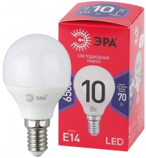Лампа светодиодная ЭКО LED P45-10W-865-E14 R (диод, шар, 10Вт, хол, E14) | Б0045354 | ЭРА