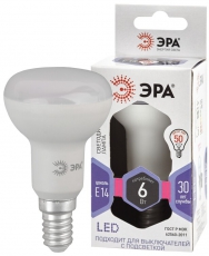 Лампа светодиодная LED R50-6W-860-E14 (диод, рефлектор, 6Вт, холод, E14), (10/100/3600) |Б0048023 | ЭРА