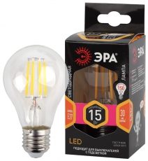 Лампа светодиодная F-LED A60-15W-827-E27 (филамент, груша, 15Вт, тепл, Е27) | Б0046981 | ЭРА