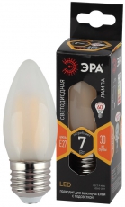 Лампа светодиодная F-LED B35-7W-827-E27 frost (филамент, свеча мат, 7Вт, тепл, E27) | Б0046989 | ЭРА