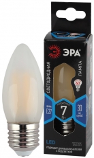 Лампа светодиодная F-LED B35-7W-840-E27 frost (филамент, свеча мат, 7Вт, нейтр, E27) | Б0046990 | ЭРА