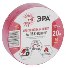 ПВХ-изолента ЭРА ПВХ-изолента 19мм*20м красная | C0036541 | ЭРА