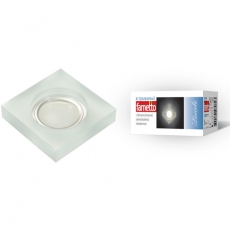 Светильник декор.встр Luciole DLS-L111 GU5.3 CHROME/MATT CLEAR квадр GU5.3 доп.LED подсветка 3Вт металл/стекл. Хром/мат+прозр | UL-00000363 | Fametto