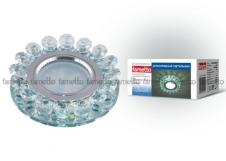 Светильник декор. встраив. Luciole. DLS-L102 GU5.3 CHROME/CLEAR GU5.3. Доп. LED подсветка 3Вт. металл/стекло. Хром/прозр.. | 09999 | Fametto