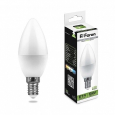 Лампа светодиодная LB-570 (9W) 230V E14 4000K свеча | 25799 | FERON