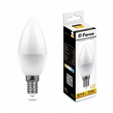 Лампа светодиодная LB-97 (7W) 230V E14 2700K свеча | 25475 | FERON