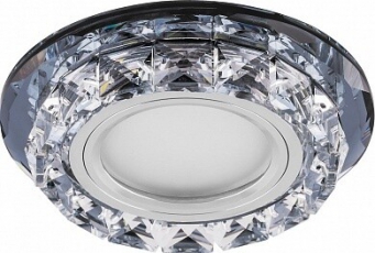 Светильник точечный встраиваемый под лампу, с LED подсветкой CD878 15LED*2835 SMD 4000K, MR16 50W G5.3, прозрачный, прозрачный | 28823 | FERON