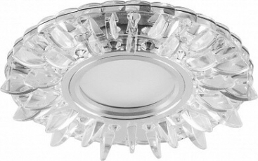 Светильник точечный встраиваемый под лампу, с LED подсветкой CD911 15LED*2835 SMD 4000K, MR16 50W G5.3, прозрачный, хром | 28894 | FERON