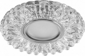 Светильник точечный встраиваемый под лампу, с LED подсветкой CD914 15LED*2835 SMD 4000K, MR16 50W G5.3, прозрачный, хром | 28985 | FERON