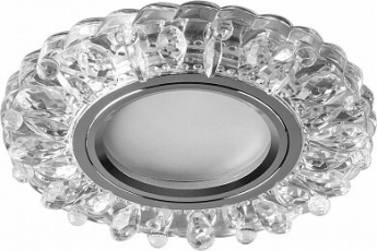 Светильник точечный встраиваемый под лампу, с LED подсветкой CD916 15LED*2835 SMD 4000K, MR16 50W G5.3, прозрачный, хром | 28988 | FERON