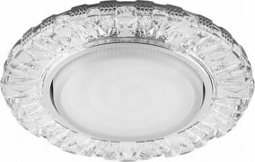 Светильник потолочный встраиваемый под лампу GX53 CD4023 20LED*2835 SMD 4000K, 15W GX53, без лампы, прозрачный, хром | 29476 | FERON