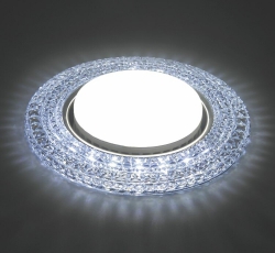 Светильник встраиваемый с белой LED подсветкой CD4020 потолочный GX53 без лампы прозрачный | 41293 | Feron