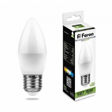 Лампа светодиодная LB-72 (5W) 230V E27 4000K свеча | 25765 | FERON