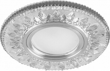 Светильник точечный встраиваемый под лампу, с LED подсветкой CD903 15LED*2835 SMD 4000K, MR16 50W G5.3, белый, хром | 28846 | FERON