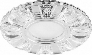 Светильник точечный встраиваемый под лампу, с LED подсветкой CD921 15LED*2835 SMD 4000K, MR16 50W G5.3, прозрачный, хром | 28896 | FERON
