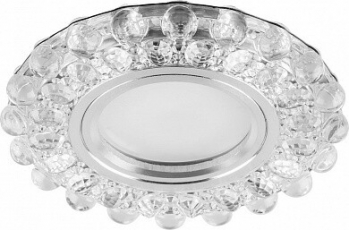 Светильник точечный встраиваемый под лампу, с LED подсветкой CD909 15LED*2835 SMD 4000K, MR16 50W G5.3, прозрачный, хром | 28892 | FERON