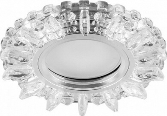 Светильник точечный встраиваемый под лампу, с LED подсветкой CD910 15LED*2835 SMD 4000K, MR16 50W G5.3, прозрачный, хром | 28893 | FERON