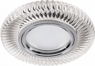 Светильник точечный встраиваемый под лампу, с LED подсветкой CD988 15LED*2835SMD 4000K, MR16 50W G5.3, прозрачный | 32667 | FERON