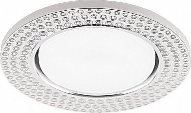 Светильник встраиваемый с белой LED подсветкой CD4029 потолочный GX53 без лампы, прозрачный, хром | 32652 | Feron