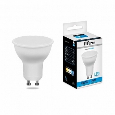 Лампа светодиодная LB-26 (7W) 230V GU10 6400K матовая | 25291 | FERON