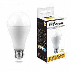 Лампа светодиодная LB-98 (20W) 230V E27 2700K A65 | 25787 | FERON