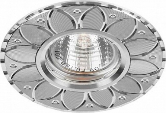 Светильник точечный встраиваемый под лампу GS-M389S MR16 50W G5.3 серебро | 28950 | FERON