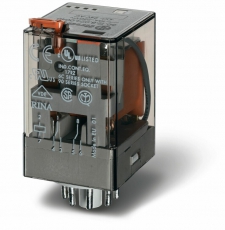 Универсальное электромеханическое реле; монтаж в розетку 8-штырьковый разъем; 2CO 10A; контакты AgNi | 601241420040PAS | Finder