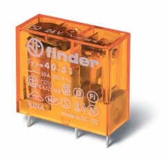 Миниатюрное универсальное электромеханическое реле; монтаж на печатную плату или в розетку; выводы с шагом 5мм; 1СO 10A | 405190902000 | Finder