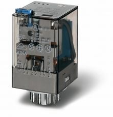 Универсальное электромеханическое реле; монтаж в розетку 11-штырьковый разъем; 3CO 6A; раздвоенные контакты AgNi+Au | 601380245250 | Finder