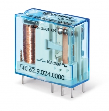 Миниатюрное универсальное электромеханическое реле; монтаж на печатную плату или в розетку; выводы с шагом 5мм; 2CO 10A | 406270244000 | Finder