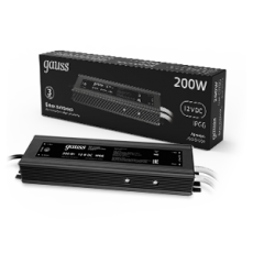 Блок питания для светодиодной ленты пылевлагозащищенный 200W 12V IP66 | 202023200 | Gauss